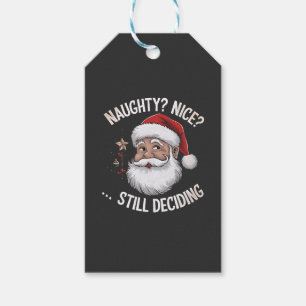 Etiqueta Para Presente Maluco? Bonzinho? Ainda Decidindo Funny Santa Clau
