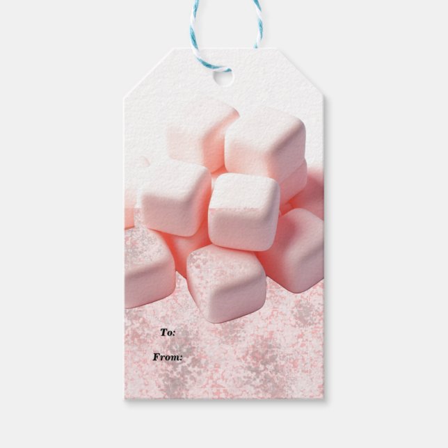 Etiqueta Para Presente Malvaviscos Rosa Fofos (Frente)