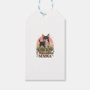 Etiqueta Para Presente Mamãe Chihuahua Cachorro Bandana Floral Rosa_1