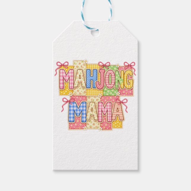 Etiqueta Para Presente Mamãe Mahjong (Frente)