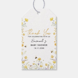 Etiqueta Para Presente Mamãe para Bebê Wildflower Frame Obrigado