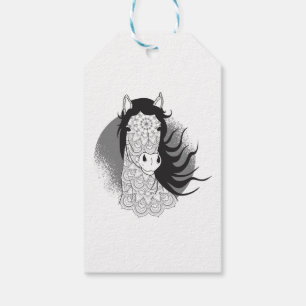 Etiqueta Para Presente Mandala Cavalo Amante Cowgirl Princesa Cowboy Faze
