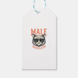 Etiqueta Para Presente Manipulador Masculino Óculos de Sol Gato Engraçado
