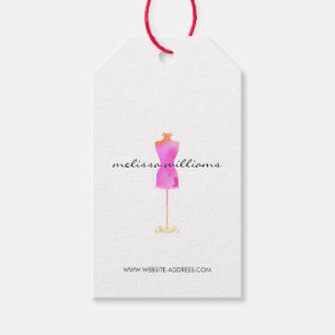 Etiqueta Para Presente Mannequin Fashion Boutique, Coloração-de-água Rosa