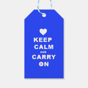 Etiqueta Para Presente MANTENHA CALMA UM CARREGAR EM Azul