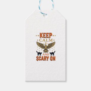 Etiqueta Para Presente Mantenha Calmo Design Vetorial de Halloween Vintag