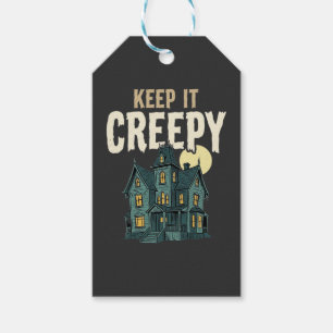 Etiqueta Para Presente Mantenha Casa Assombrada de Halloween Assustadora