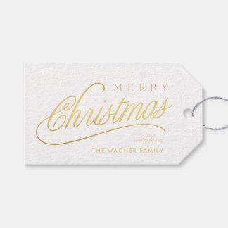 Etiqueta Para Presente Manuscrito Dourado moderno Feliz Natal