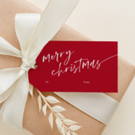 Etiqueta Para Presente Manuscrito Mínimo Simples Feliz Natal