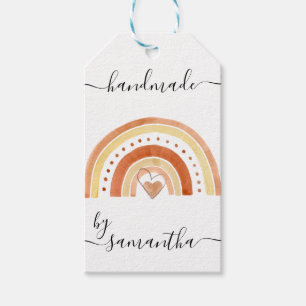 Etiqueta Para Presente Manuscrito por nome com instruções de cuidado Ar