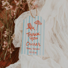 Etiqueta Para Presente Mão De Verão Desenhou Bebê Laranja No Chá de frald