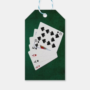 Etiqueta Para Presente Mãos Poker - Três De Um Tipo - Ás