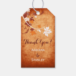 Etiqueta Para Presente Mapeamento deixa casamento outono laranja Obrigado