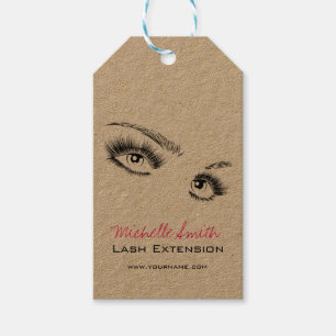 Etiqueta Para Presente Maquiagem Chic de Eyelashes Preto e Branco Minimal