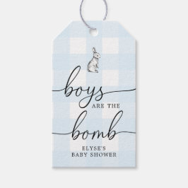 Etiqueta Para Presente Marca de Favor da Bomba Bath Bunny Rabbit Blue Gin