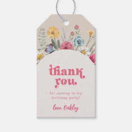 Etiqueta Para Presente Marca de Favor de Aniversário de Flor Selvagem