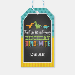 Etiqueta Para Presente Marca de Favor de Aniversário do Dinosaur