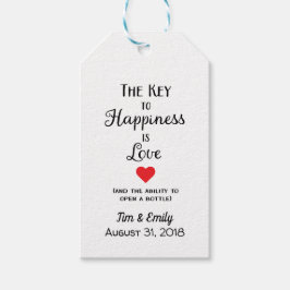 Etiqueta Para Presente Marca de Favor de Casamento de Garrafa de Felicida
