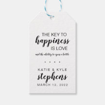 Marca de Favor de Casamento de Garrafa de Felicida