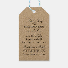 Etiqueta Para Presente Marca de Favor de Casamento de Garrafa de Felicida