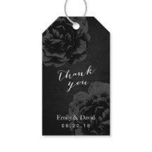 Marca de Favor de Casamento | Vintage Elegant Blac