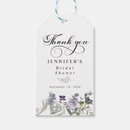 Etiqueta Para Presente Marca de Favor do Jardim Botânico Floral de Aquare