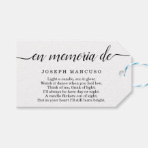 Marca de Favor Funeral Personalizado Espanhol