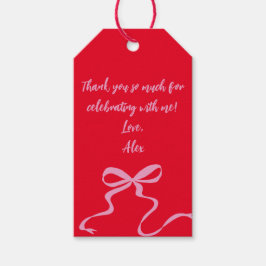 Etiqueta Para Presente Marca de Favor Vermelho Moderno Rosa