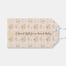 Marca de Presente de Chá de Bebê com Padrão de Lha
