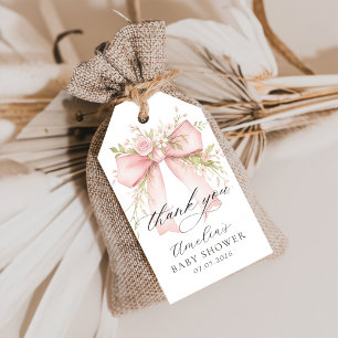 Etiqueta Para Presente Marca de presente de chá de bebê floral com laço r