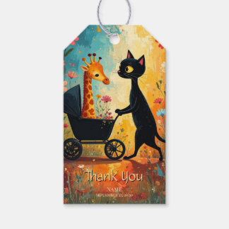 Etiqueta Para Presente Marca de Presente de Girafa de Gato Fofo
