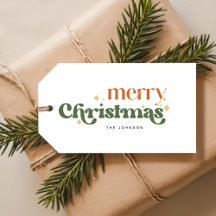 Marca de Presente de Natal Moderno Retro