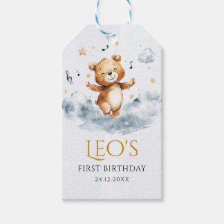 Etiqueta Para Presente Marca de Presente de Primeiro Aniversário do Urso