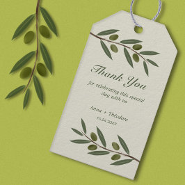 Etiqueta Para Presente Marca de presente de ramo de oliveira em aquarela