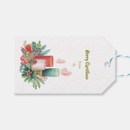 Etiqueta Para Presente Marca de presente de velas de Natal aquarela