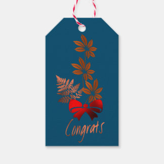 Etiqueta Para Presente Marca de presente do Parabéns da Flor de Bronze