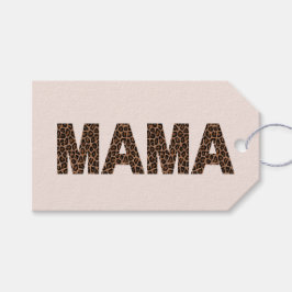 Etiqueta Para Presente Marca de presente 'Mama' em tons bege e rosa com d