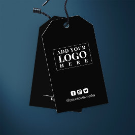 Etiqueta Para Presente Marca de travamento do logotipo preto na mídia soc