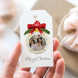 Etiqueta Para Presente Marca-página de presente de foto de Natal em aquar