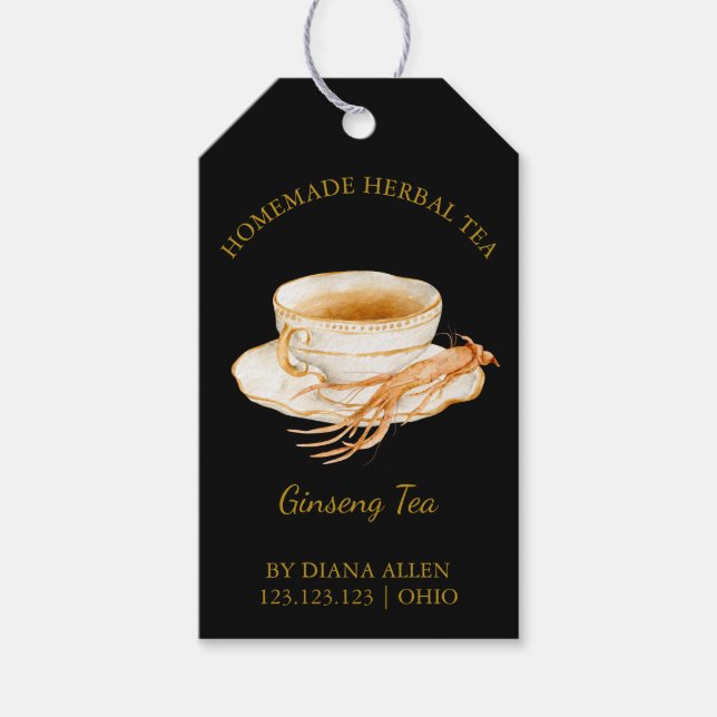 Etiqueta Para Presente Marca Simple Ginseng Tea Hang (Frente)
