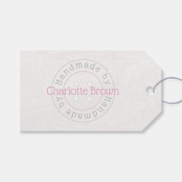 Etiqueta Para Presente Marcado à mão com botão costurado