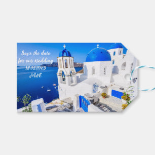 Etiqueta Para Presente Marcador de Presente de Santorini