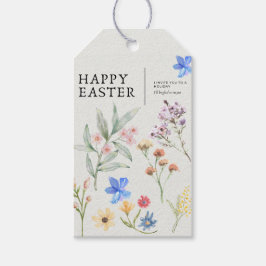 Etiqueta Para Presente Marcador de Presente Floral Páscoa Elegante