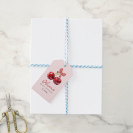 Etiqueta Para Presente Marcador de presente para chá de bebê cereja com l