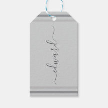 Marcador de Presente Personalizado Cinza Simples