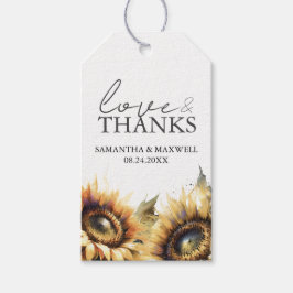 Etiqueta Para Presente Marcadores de Favor de Casamento Girassóis Aquarel