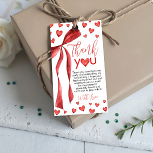 Etiqueta Para Presente Marcadores de Favor de Laço Vermelho Sweetheart