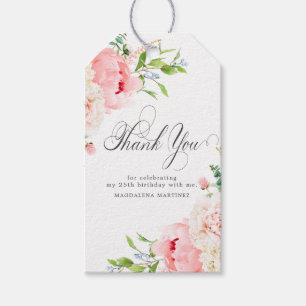 Etiqueta Para Presente Marcadores de Favor Personalizados Floral Rosa Fes