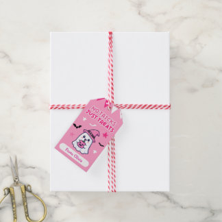 Etiqueta Para Presente Marcadores de Favor Rosa de Halloween