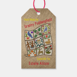 Etiqueta Para Presente Marcadores Personalizados de Quilters Feito à Mão